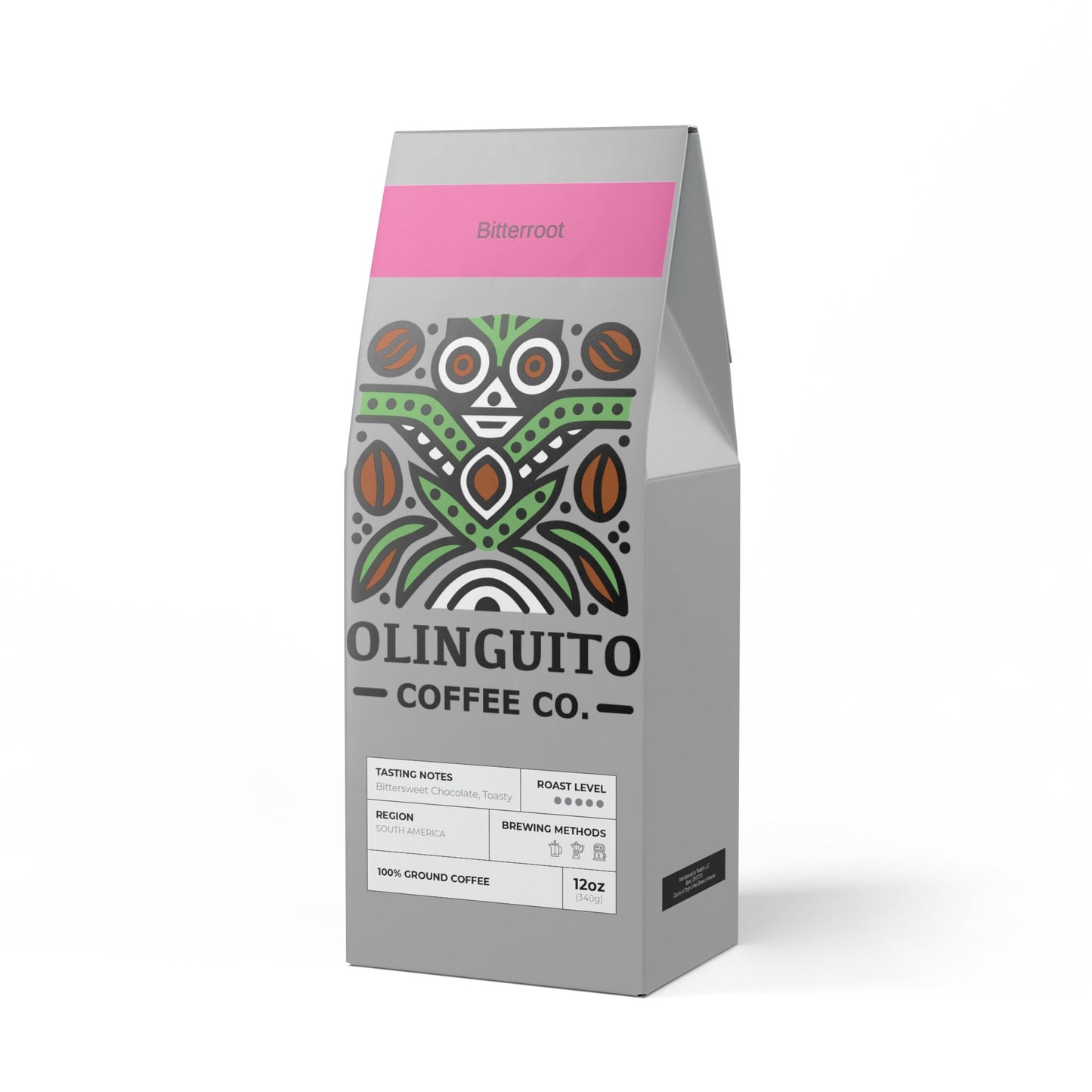 Olinguito Coffee - Bitterroot Blend (Dark French Roast), 12 oz