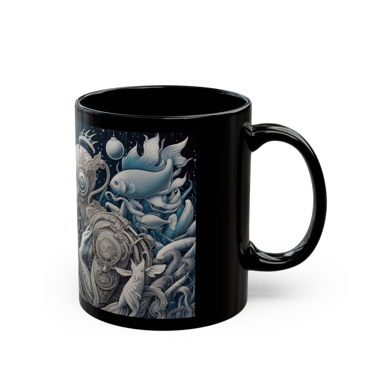 Underwater Love Story Mug - A Mesmerizing Design of Romance Beneath the Waves, 11oz