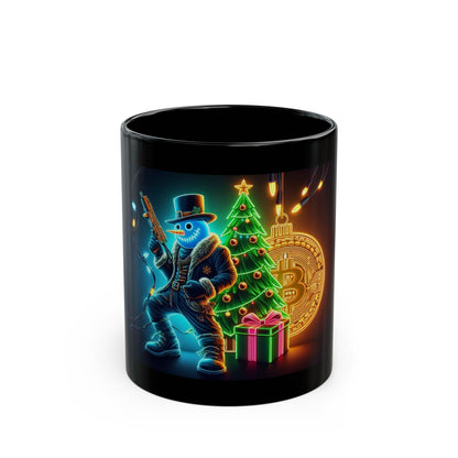 Festive Crypto Snowman Mug | Christmas Mug with Bitcoin Design, 11oz