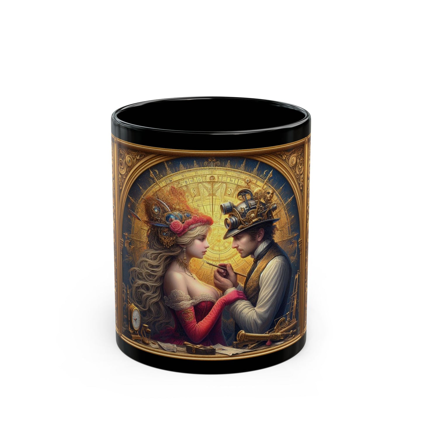 Epic Lovers Steampunk Mug - A Timeless Love Story in Art, 11oz