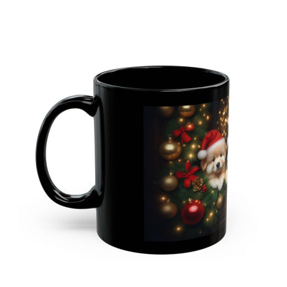 Adorable Christmas Puppies Mug | Festive Holiday Coffee Mug, 11oz