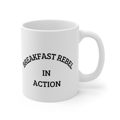 Breakfast Rebel Mug – Quirky and Fun Coffee Mug for Rebels – 11oz - Dark Blue