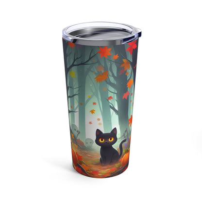 Cute Ghost & Pumpkin & Black Cat Halloween Tumbler – 20oz