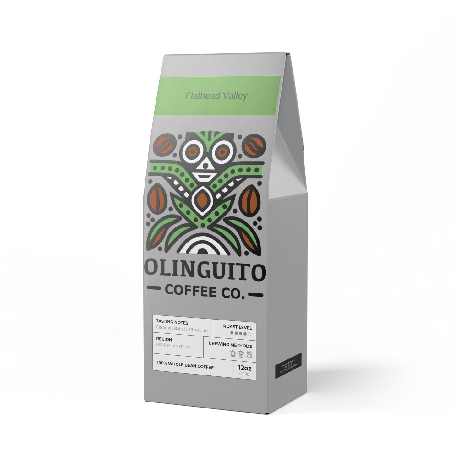 Olinguito Coffee - Flathead Valley Blend (Medium-Dark Roast), 12 oz