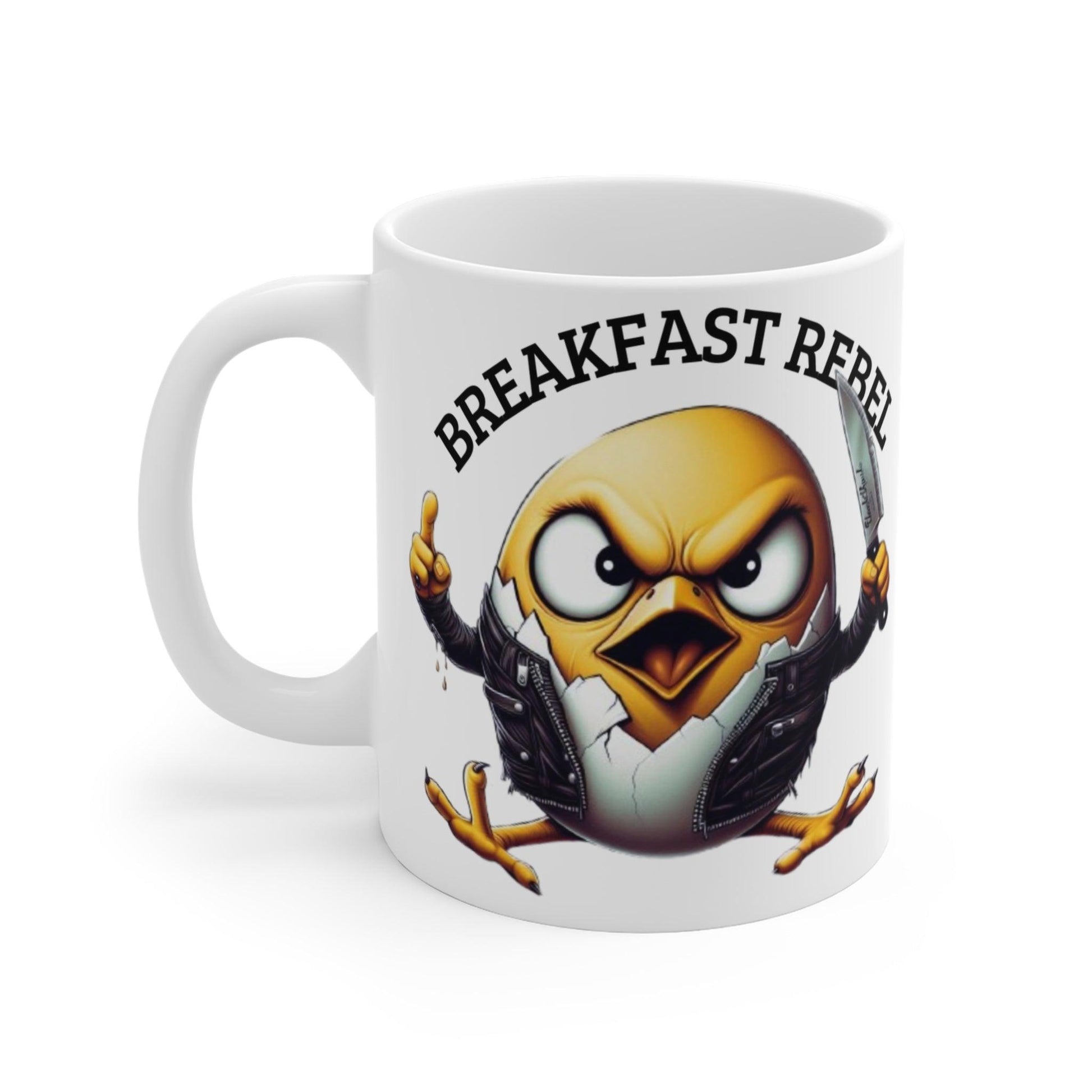Breakfast Rebel Mug – Quirky and Fun Coffee Mug for Rebels – 11oz - Dark Blue