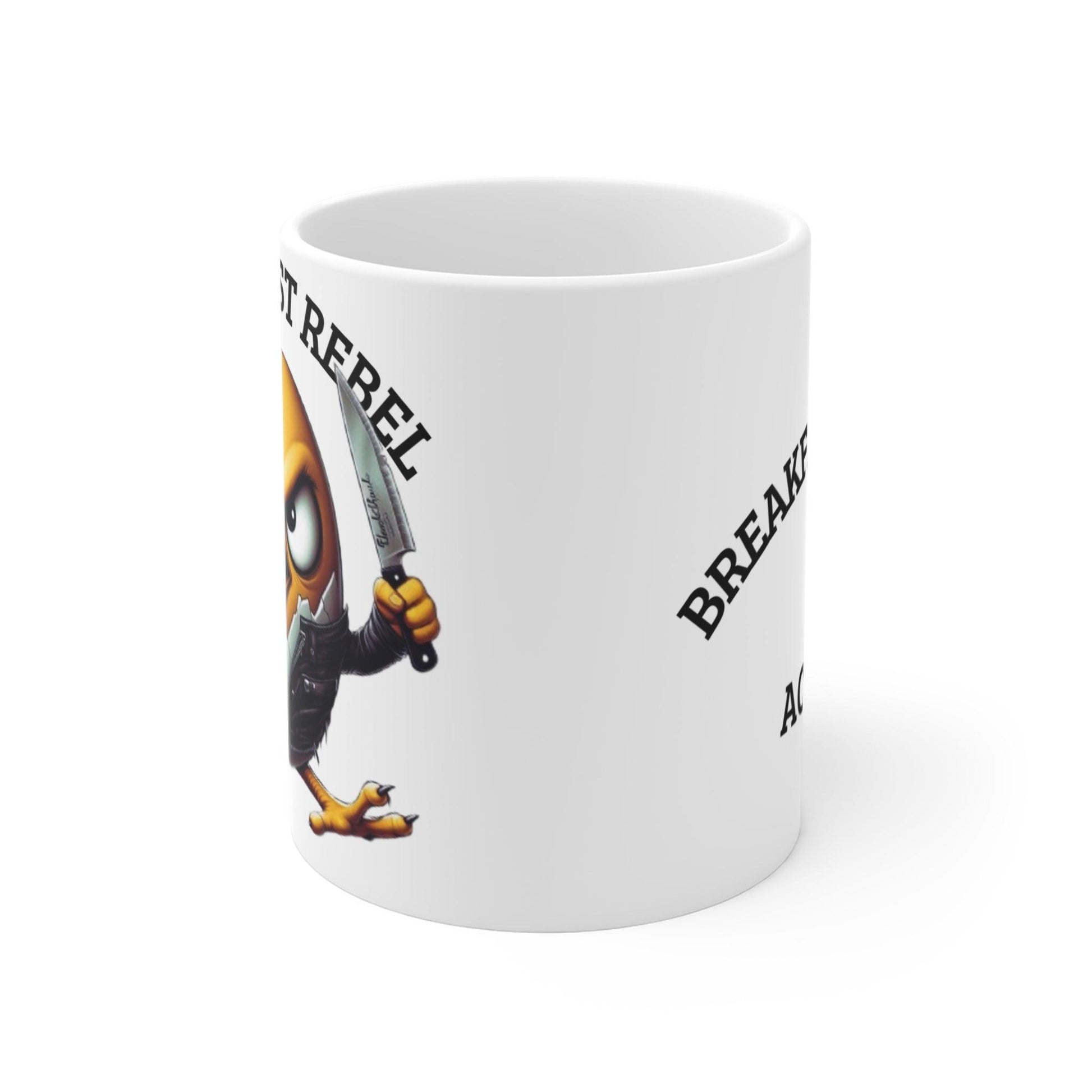 Breakfast Rebel Mug – Quirky and Fun Coffee Mug for Rebels – 11oz - Dark Blue