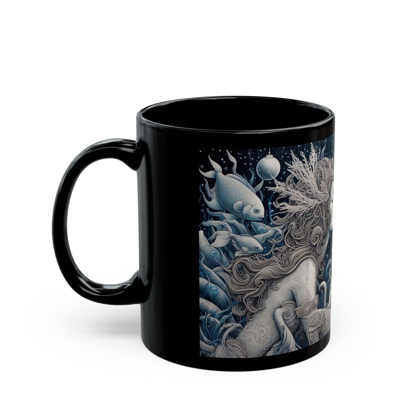 Underwater Love Story Mug - A Mesmerizing Design of Romance Beneath the Waves, 11oz