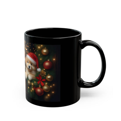 Adorable Christmas Puppies Mug | Festive Holiday Coffee Mug, 11oz