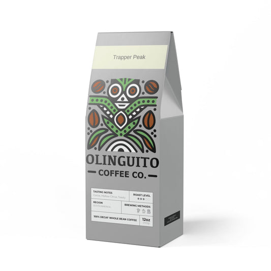 Olinguito Coffee - Trapper Peak Blend | Decaf (Medium Roast), 12 oz