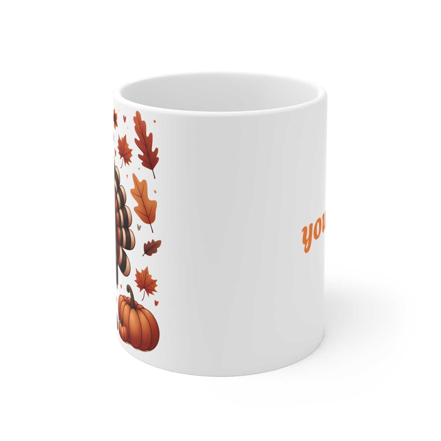 Whimsical Turkey Mug – Festive Fall and Thanksgiving Coffee Cup – 11oz