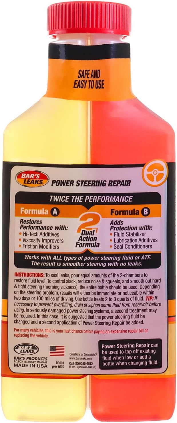 Bar's Leaks 1600 High Mileage Power Steering Repair-It, 16.9 oz